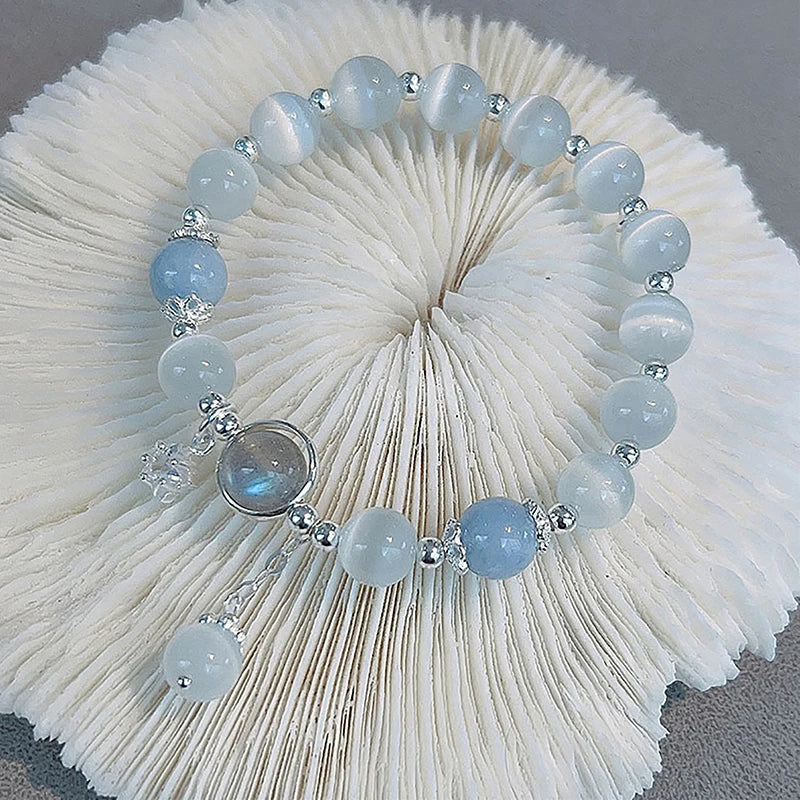 Genzi Opal Sea Blue Treasure Moonlight Crystal Bracelet