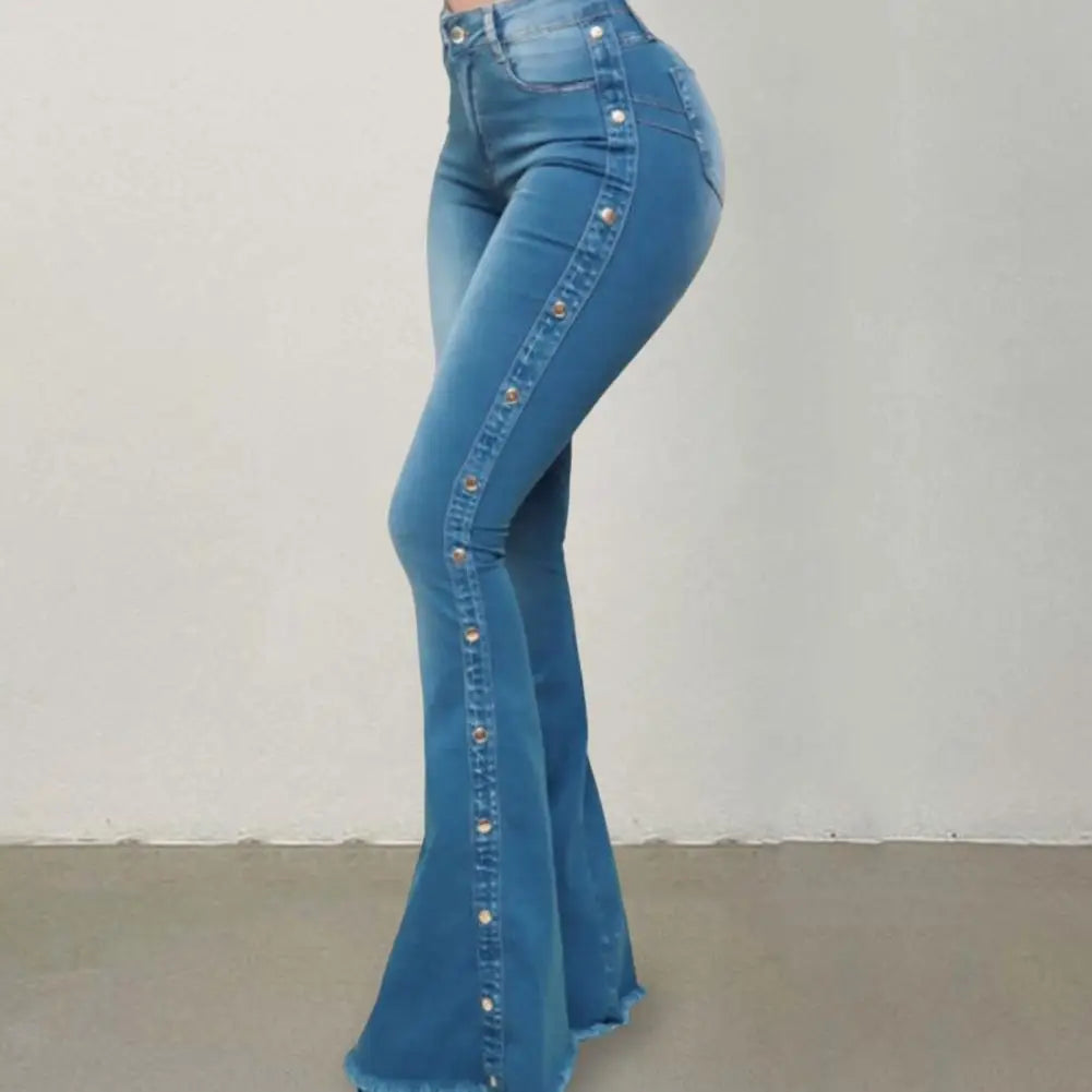 Genzi Stylish Wide Leg Flare Jeans