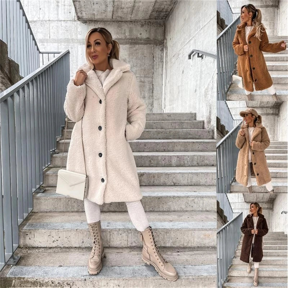 GENZI OVERSIZE TEDDY FAUX FUR COAT