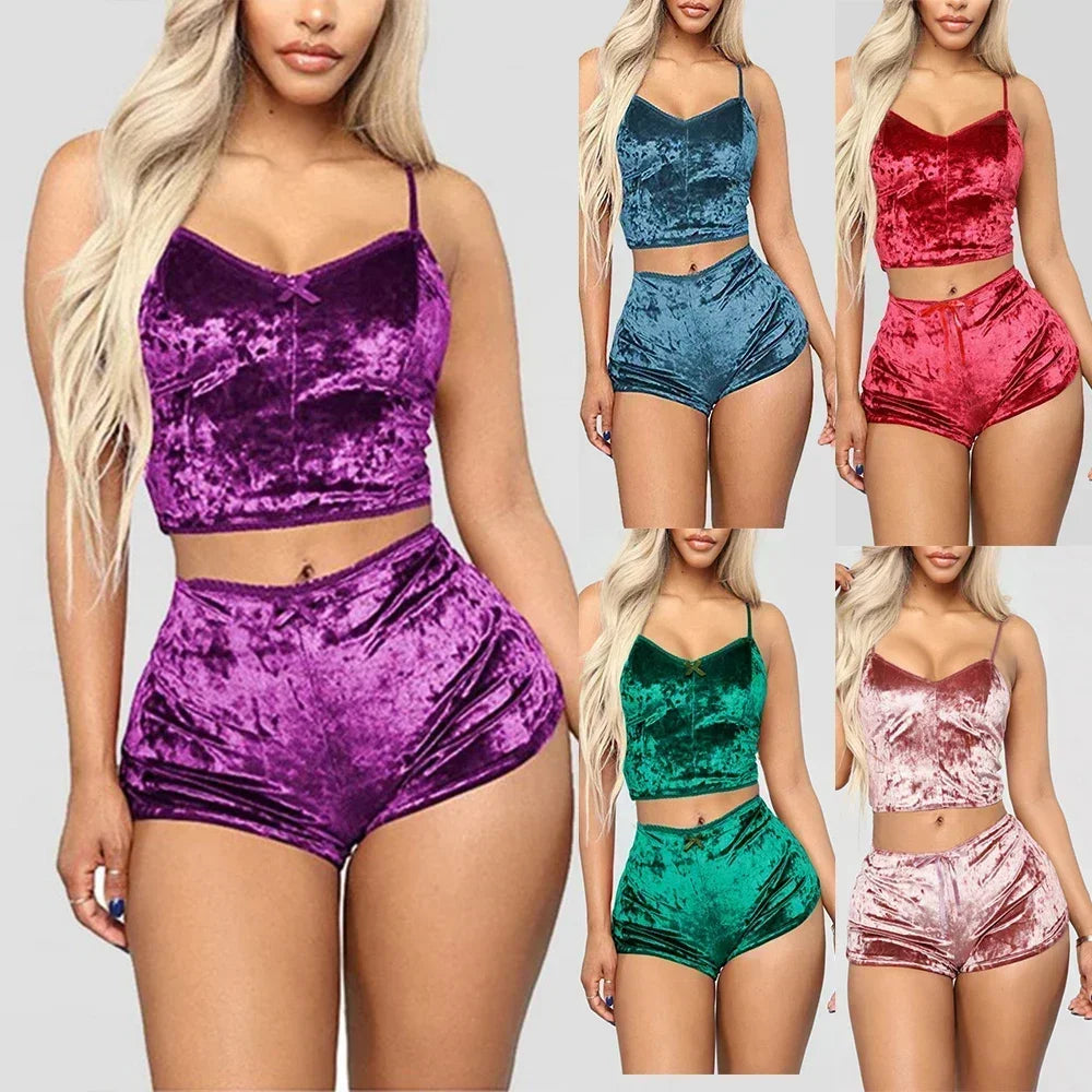 Genzi Velvet cami & short PJ Set