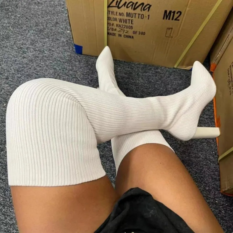 Genzi Over The Knee Sock Boots