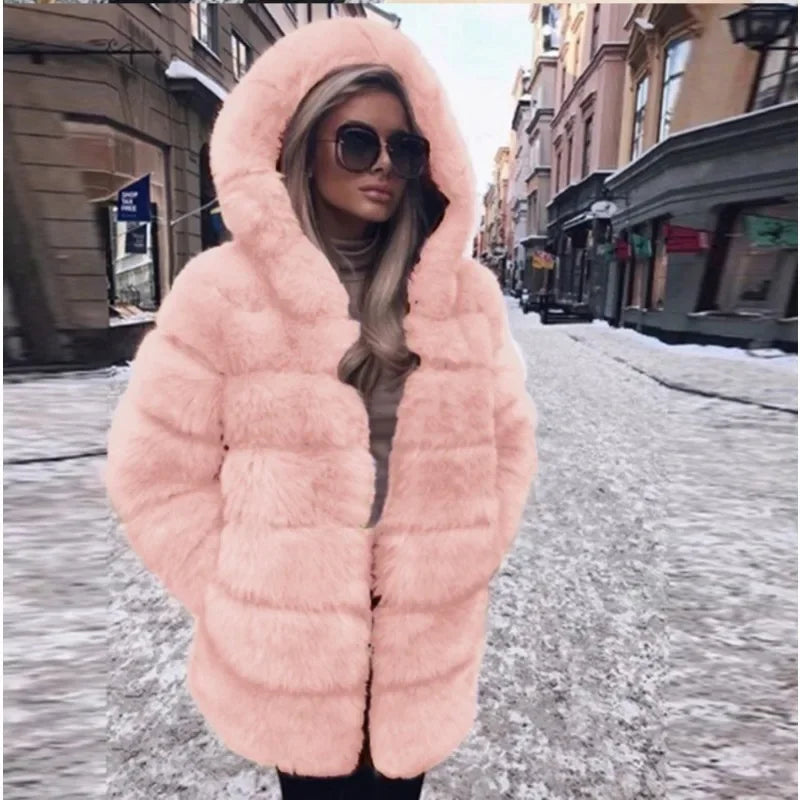 Genzi Fox Fur Hooded Coat