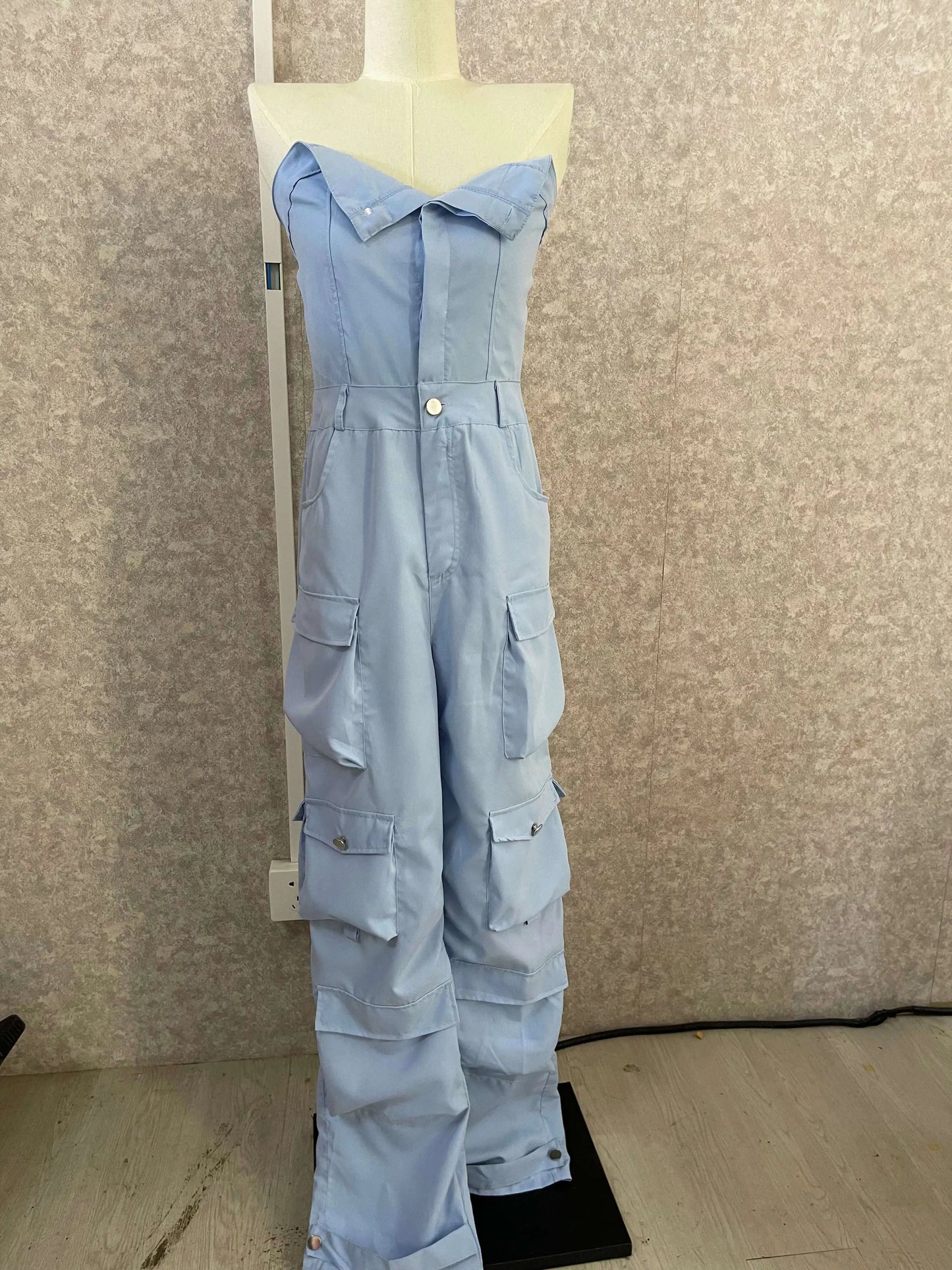 Genzi Badeau Ruched Cargo Jumpsuit