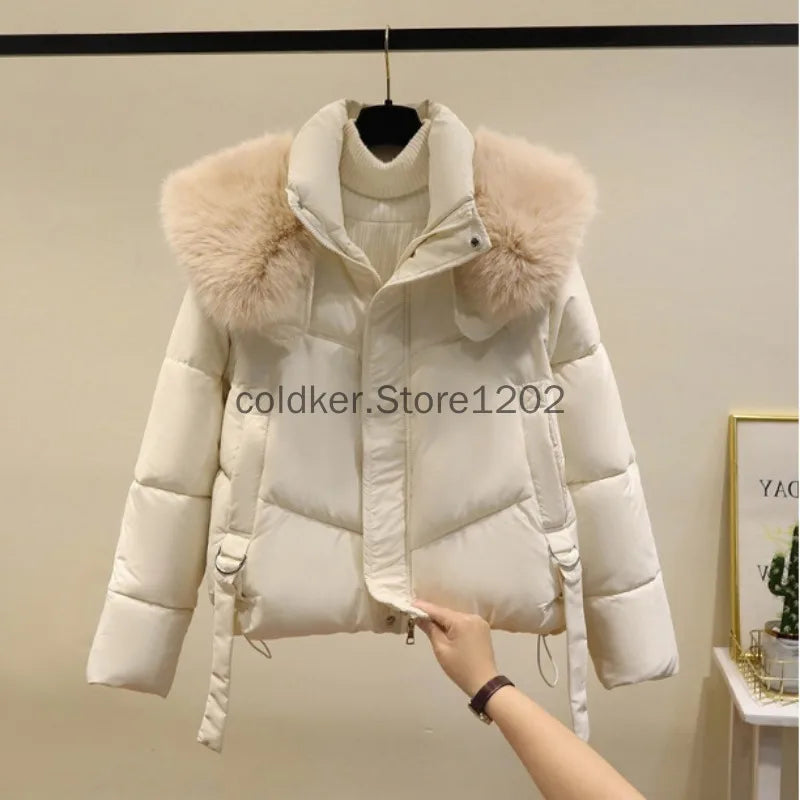 Genzi Fur Collar crop Puffa Jacket