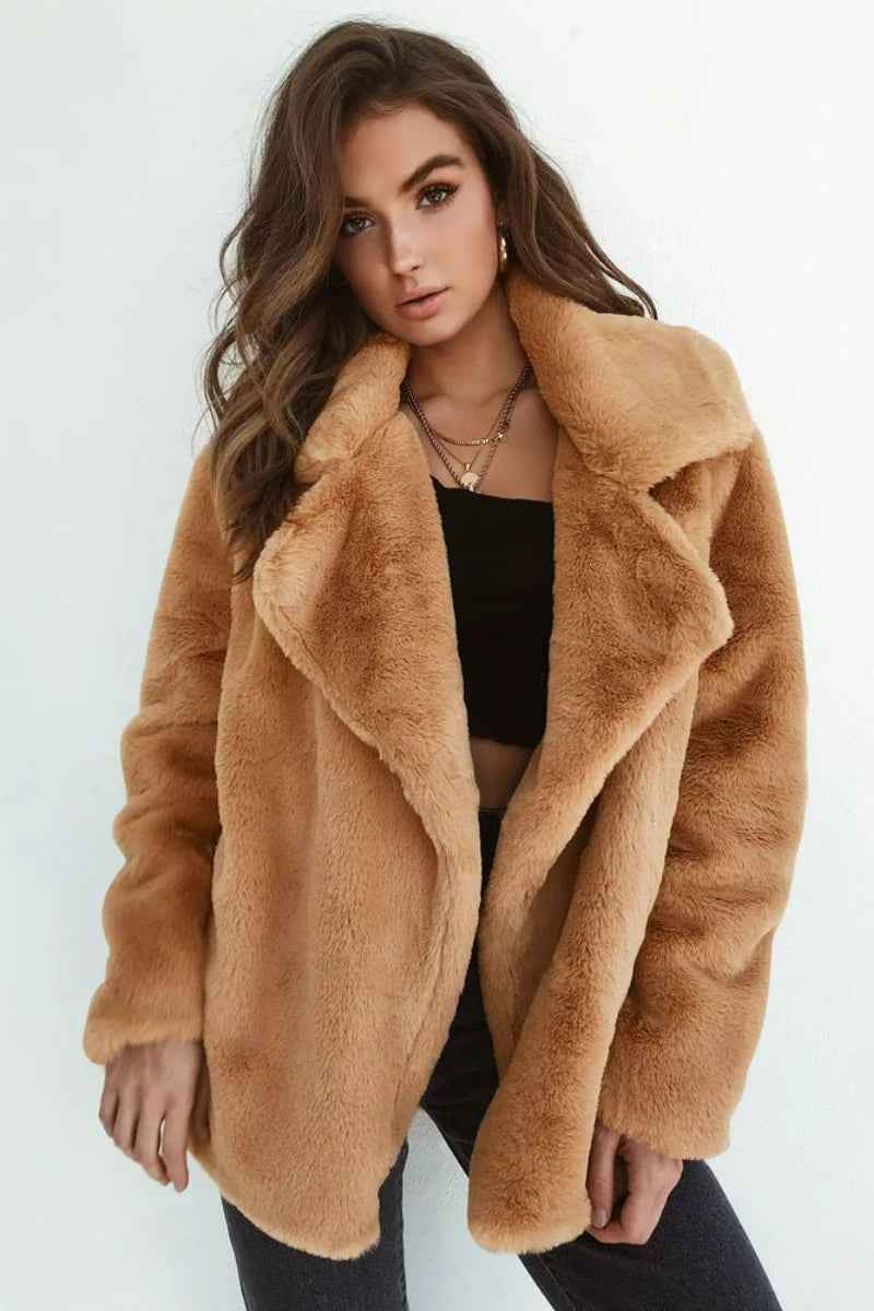 Women's Faux Fur Teddy Coat Elegant and warm