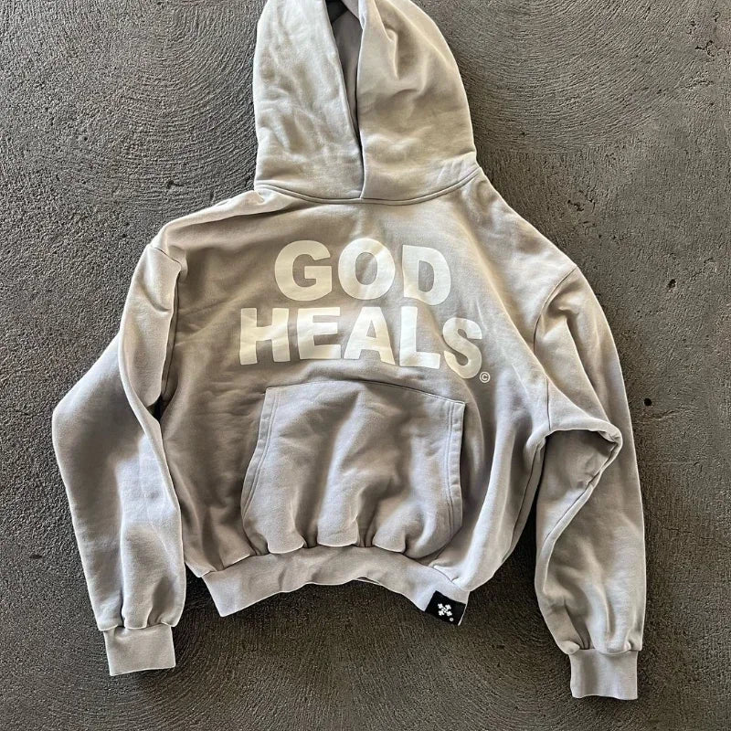 Genzi God Heals Printed Oversize Hoodie