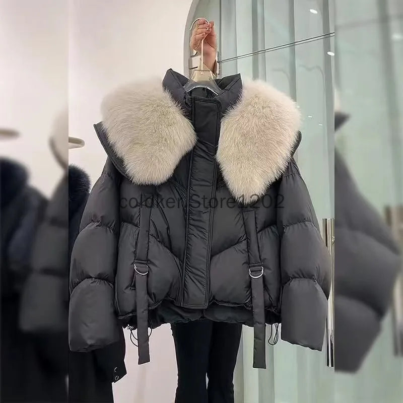 Genzi Fur Collar crop Puffa Jacket