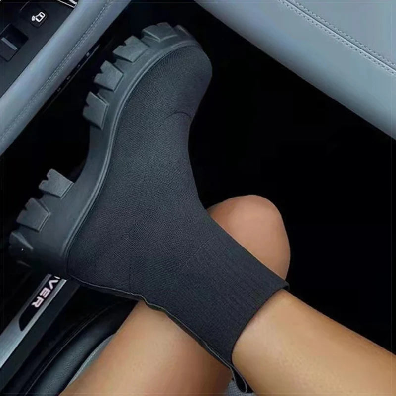 SOLE ANKLE SOCK BOOTS