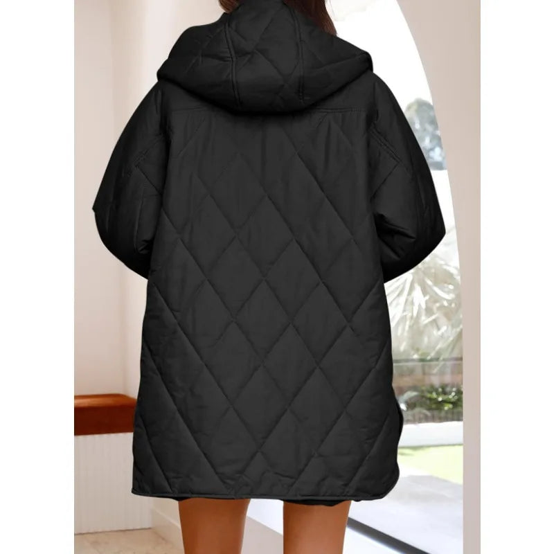 Genzi Oversize Quilted Hooded Jacket